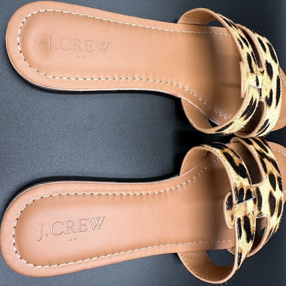 J. Crew Leopard hair-calf flats EUC slip on, easy summer style size 7 M - Picture 5 of 7